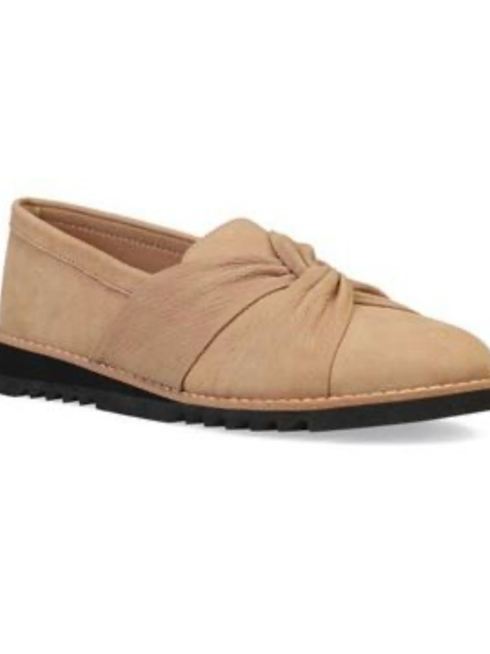 Eileen Fisher Knot-Front Slip-On Loafer - Beige